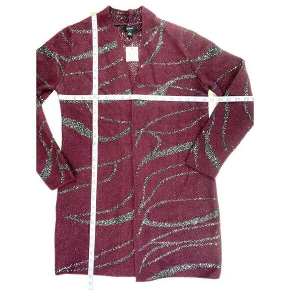 Alfani Cardigan Sweater Small Open-Front Sequins - Picture 4 of 8